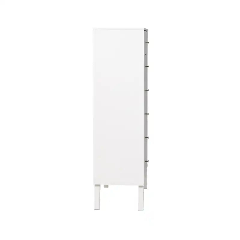 Commode haute rétro à 6 tiroirs blanc/rouge – Simple
