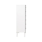 Commode haute rétro à 6 tiroirs blanc/rouge – Simple