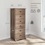 Commode haute grise à 6 tiroirs – Simple
