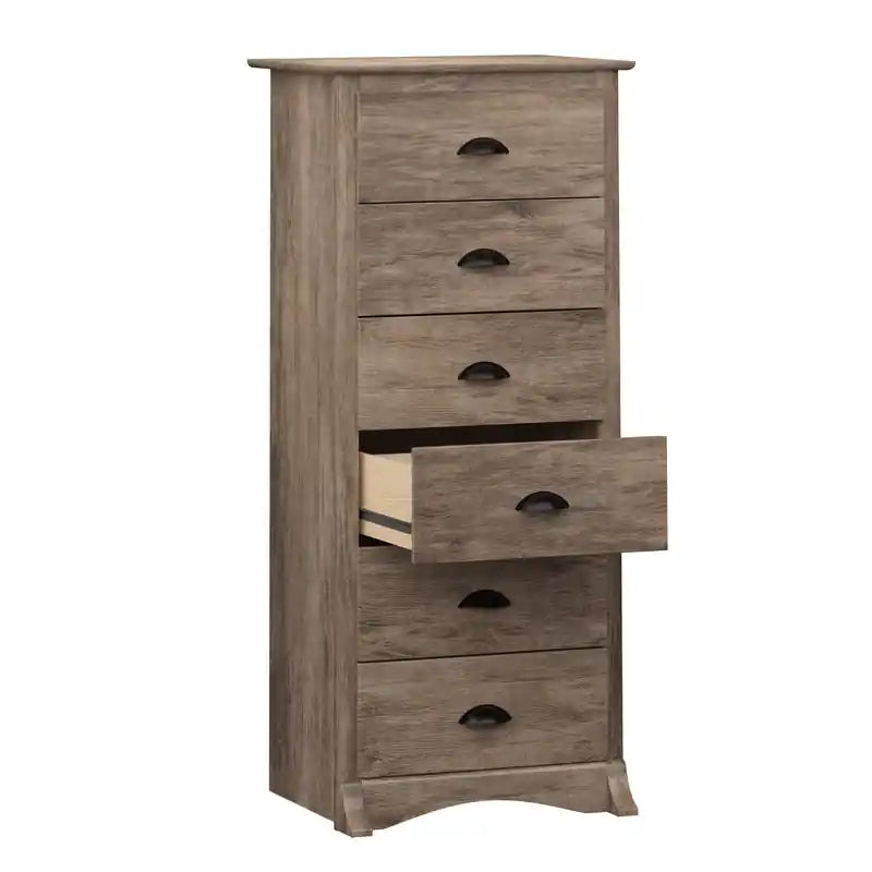 Commode haute grise à 6 tiroirs – Simple
