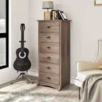 Commode haute grise à 6 tiroirs – Simple