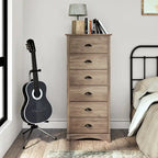 Commode haute grise à 6 tiroirs – Simple