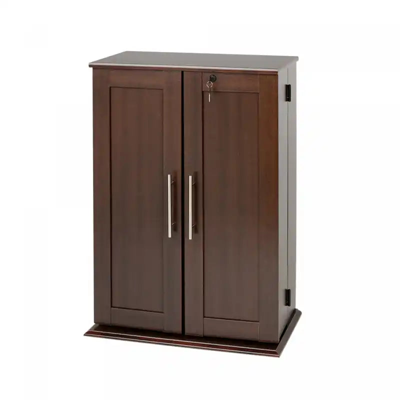 Locking Media Storage Cabinet with Shaker Doors