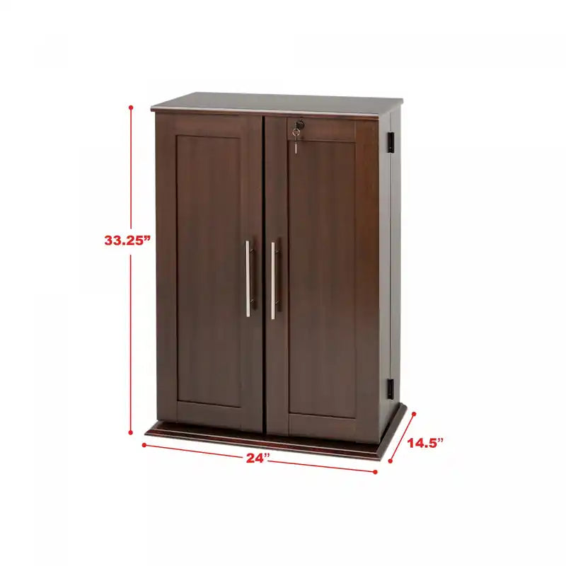 Meuble de rangement multimédia verrouillable avec portes style Shaker