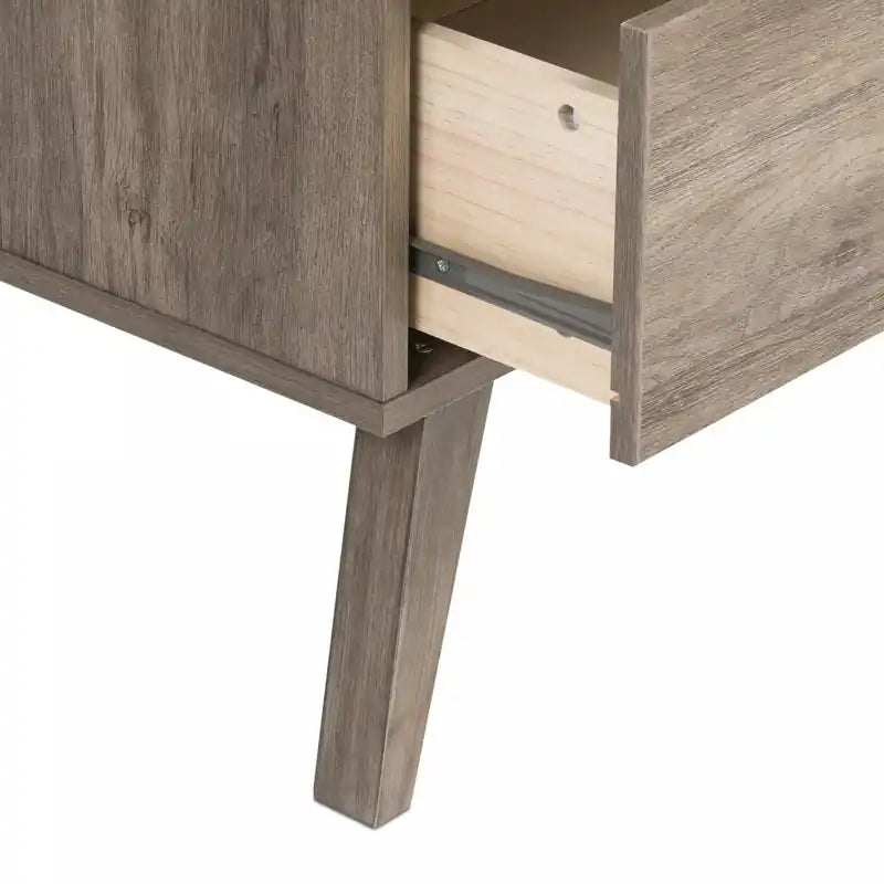 Commode à 6 tiroirs de style moderne du milieu du siècle, noire/grise/blanche/rouge – Simple
