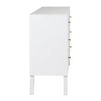 Commode à 6 tiroirs de style moderne du milieu du siècle, noire/grise/blanche/rouge – Simple