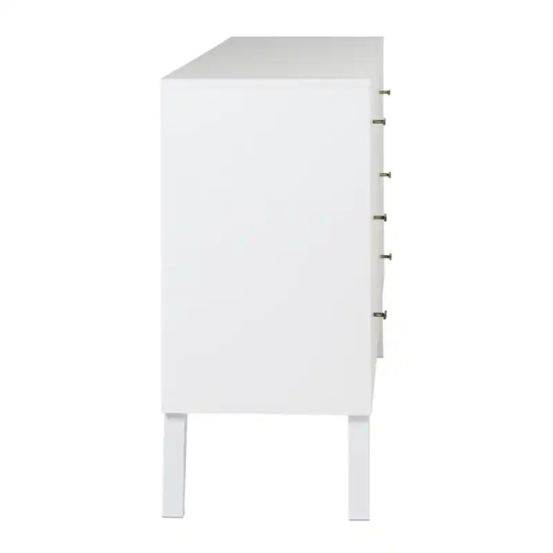 Commode à 6 tiroirs de style moderne du milieu du siècle, noire/grise/blanche/rouge – Simple