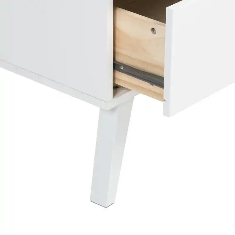 Commode à 6 tiroirs de style moderne du milieu du siècle, noire/grise/blanche/rouge – Simple