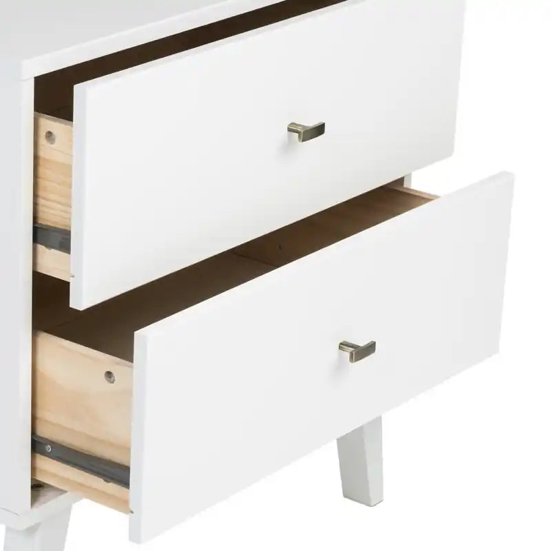 Commode à 6 tiroirs de style moderne du milieu du siècle, noire/grise/blanche/rouge – Simple