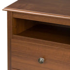 Table de chevet classique haute à 2 tiroirs avec étagère ouverte – Rouge/Blanc – Simple