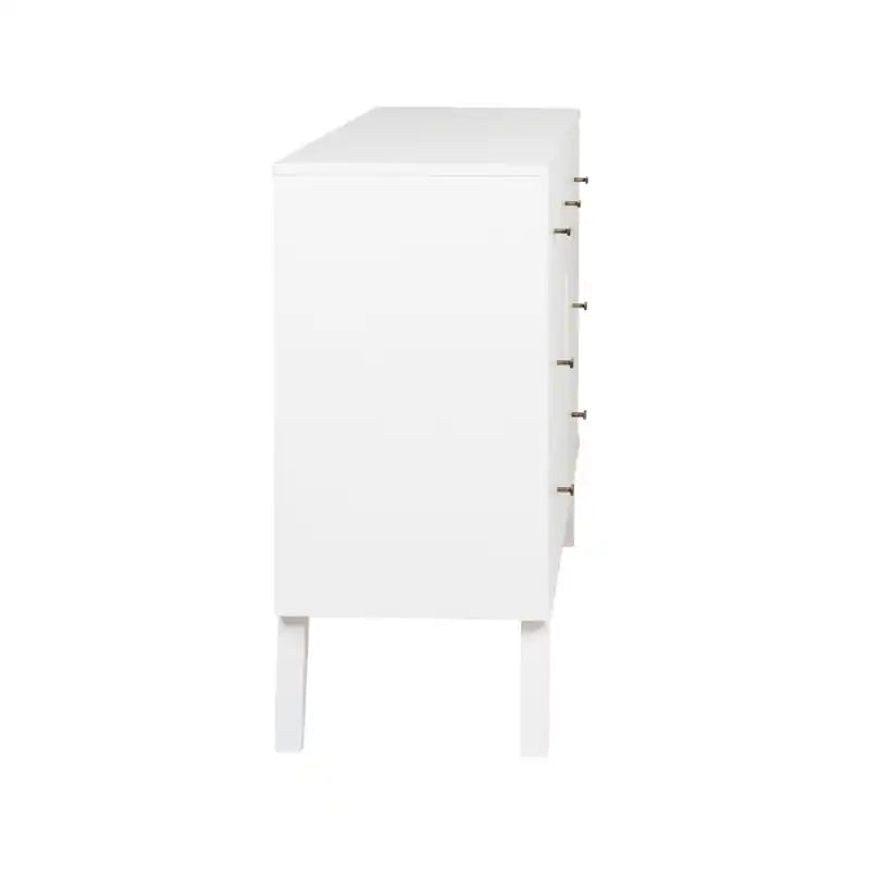 Commode 7 tiroirs blanc, style milieu de siècle – Simple