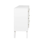 Commode 7 tiroirs blanc, style milieu de siècle – Simple