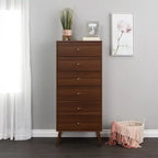 Commode haute rétro à 6 tiroirs blanc/rouge – Simple