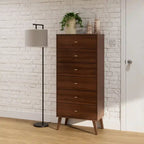 Commode haute rétro à 6 tiroirs blanc/rouge – Simple