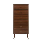 Commode haute rétro à 6 tiroirs blanc/rouge – Simple