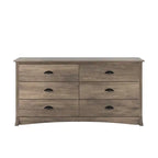 Commode double à 6 tiroirs Coastal grise – Double