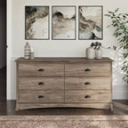 Commode double à 6 tiroirs Coastal grise – Double