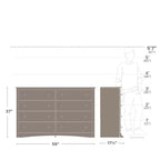 Commode noire à 8 tiroirs, en MDF avec finition stratifiée