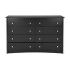 Commode noire à 8 tiroirs, en MDF avec finition stratifiée