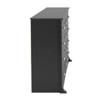 Commode noire à 8 tiroirs, en MDF avec finition stratifiée