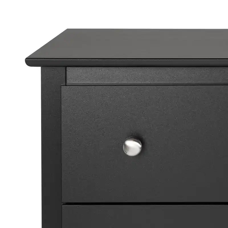 Commode noire à 8 tiroirs, en MDF avec finition stratifiée