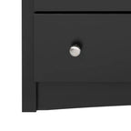 Commode noire à 8 tiroirs, en MDF avec finition stratifiée
