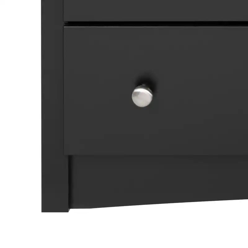 Commode noire à 8 tiroirs, en MDF avec finition stratifiée