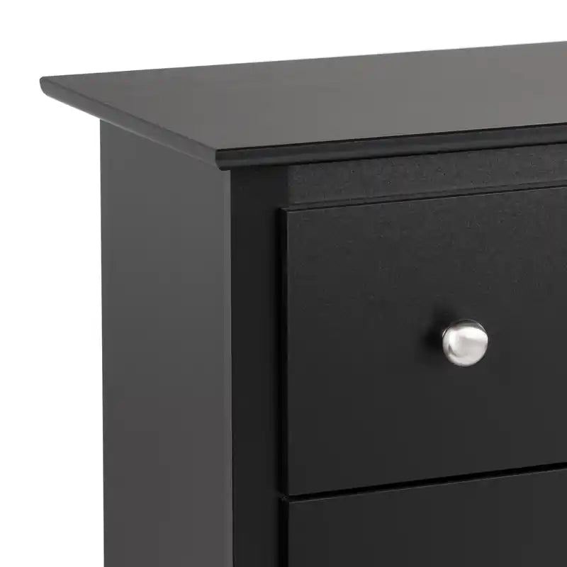 Commode noire à 8 tiroirs, en MDF avec finition stratifiée