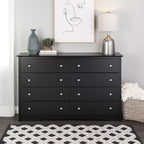 Commode noire à 8 tiroirs, en MDF avec finition stratifiée