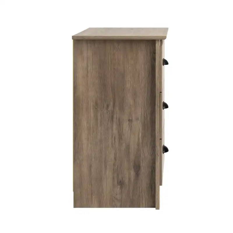 Table de chevet haute à 3 tiroirs Gris côtier – Simple