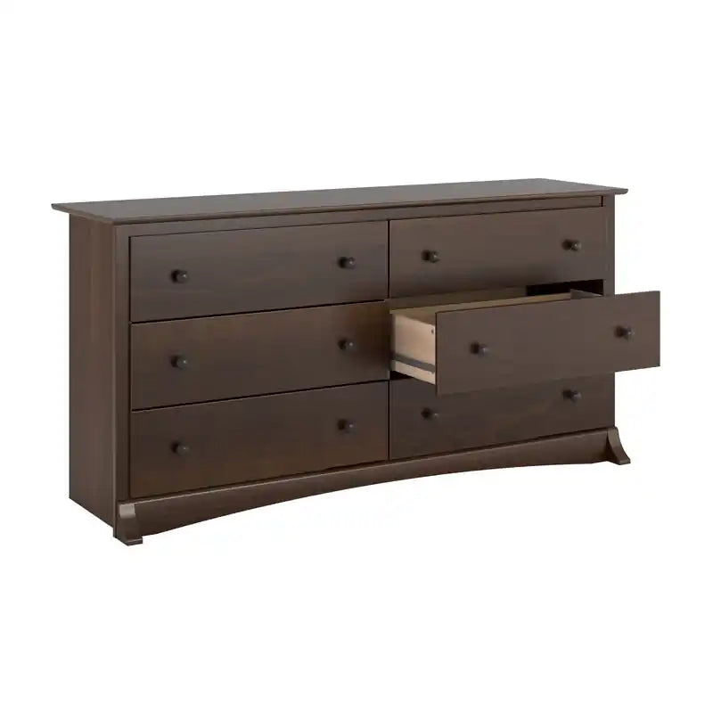Commode Traditionnelle à 6 Tiroirs Marron Foncé/Noir – Simple