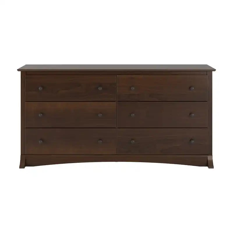 Commode Traditionnelle à 6 Tiroirs Marron Foncé/Noir – Simple