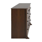 Commode Traditionnelle à 6 Tiroirs Marron Foncé/Noir – Simple