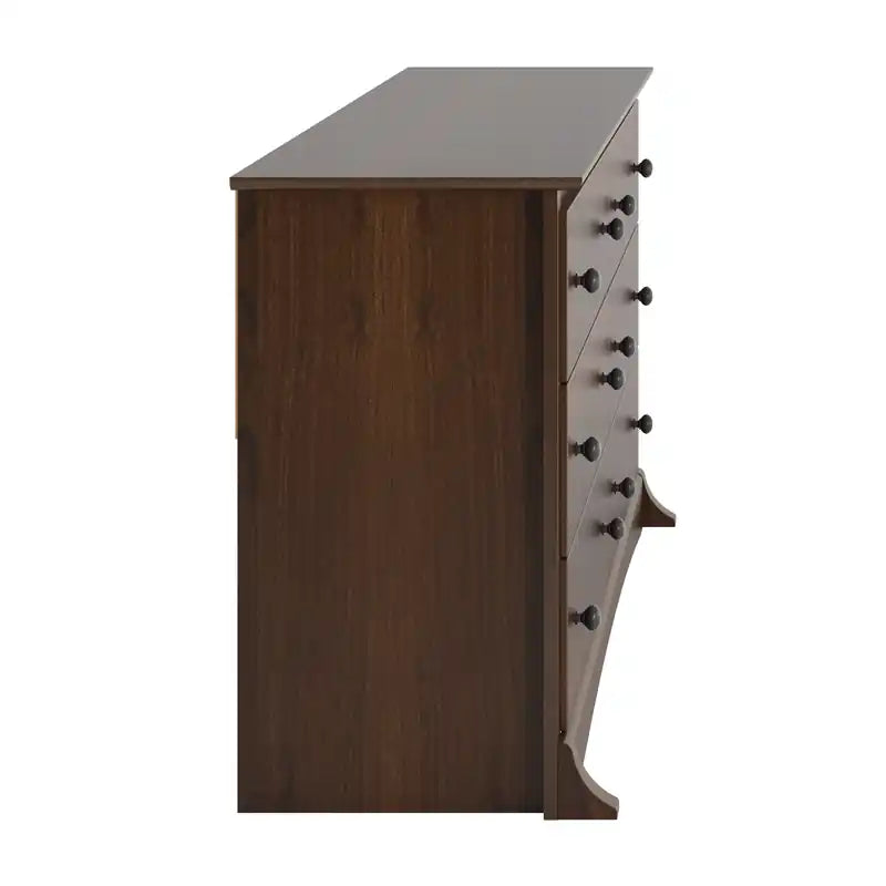 Commode Traditionnelle à 6 Tiroirs Marron Foncé/Noir – Simple