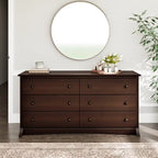 Commode Traditionnelle à 6 Tiroirs Marron Foncé/Noir – Simple