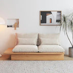 Canapé beige en coton JASIWAY avec structure en bois