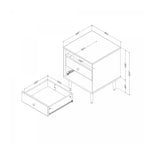 Table de chevet à 2 tiroirs avec étagère ouverte Bleu Kids – Simple