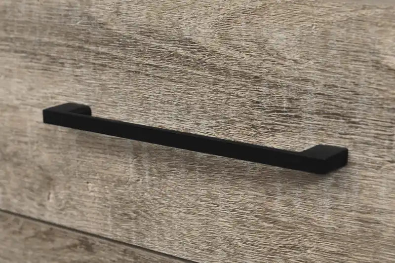 Table de chevet industrielle taupe à 2 tiroirs avec étagère ouverte – Simple