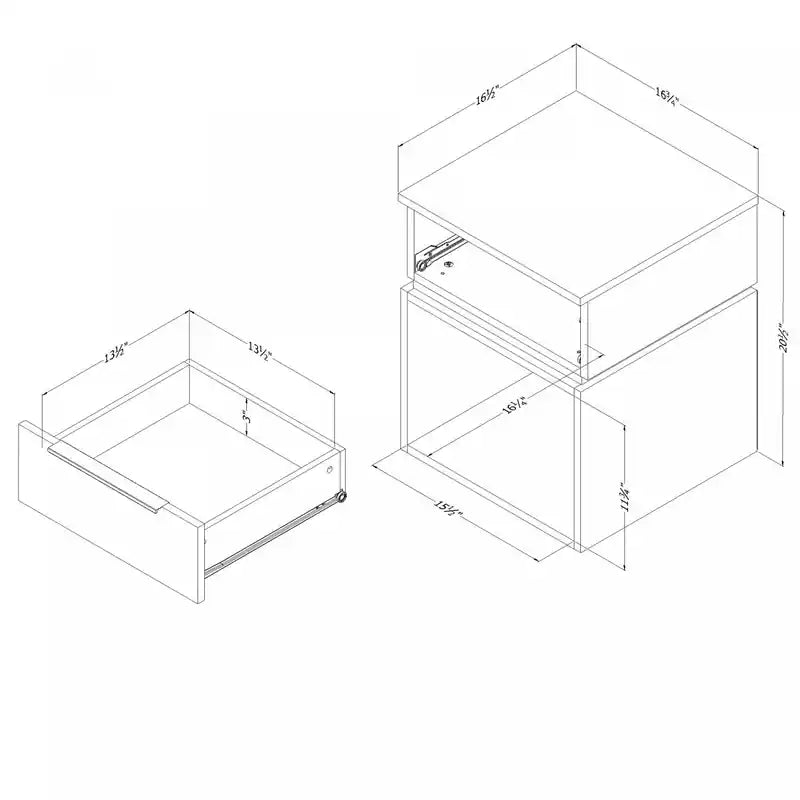 Table de chevet blanche à 1 tiroir avec étagère ouverte – Simple