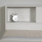 Tête de lit bibliothèque double avec rangement pour lit simple White Pine Farmhouse