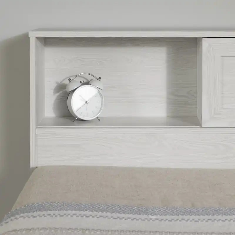 Tête de lit bibliothèque double avec rangement pour lit simple White Pine Farmhouse