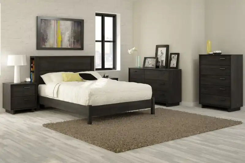 Commode de rangement grise contemporaine à 5 tiroirs – Simple