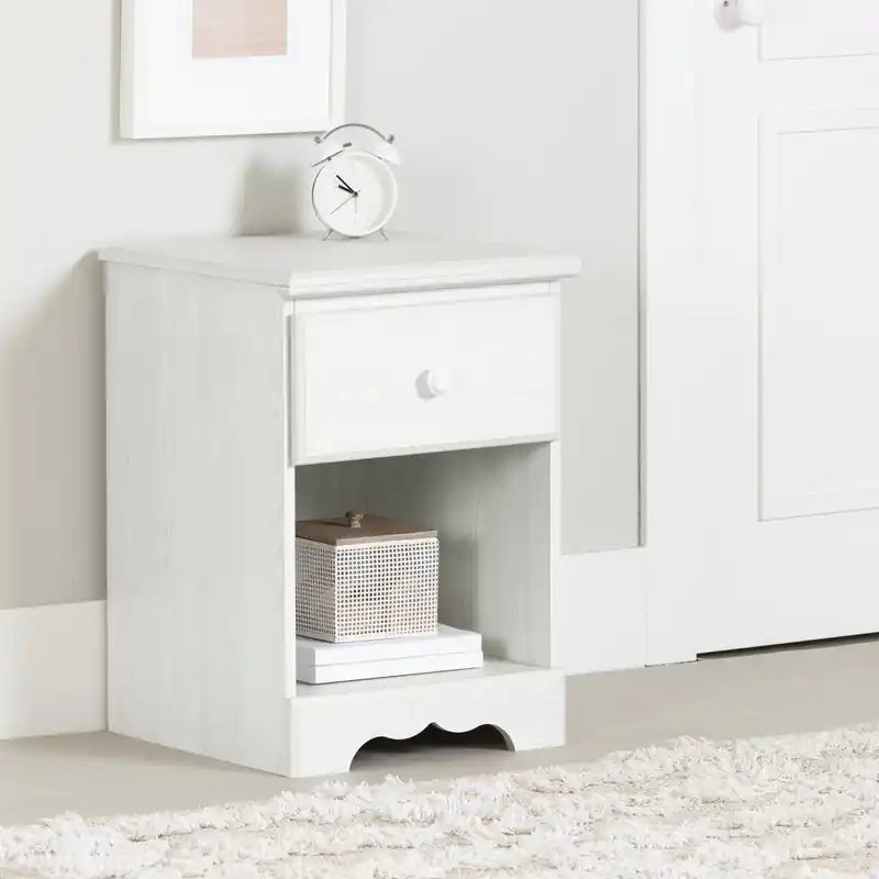 Table de chevet traditionnelle blanche pour enfant – Unique