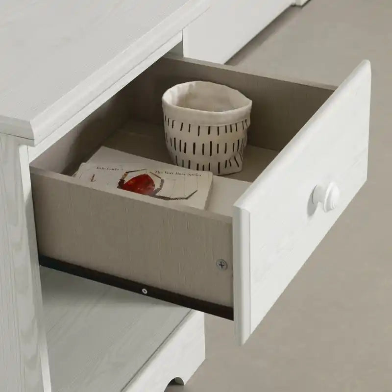 Table de chevet traditionnelle blanche pour enfant – Unique