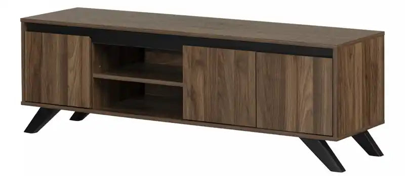 Flam 59 TV Stand with Doors - Natural Walnut