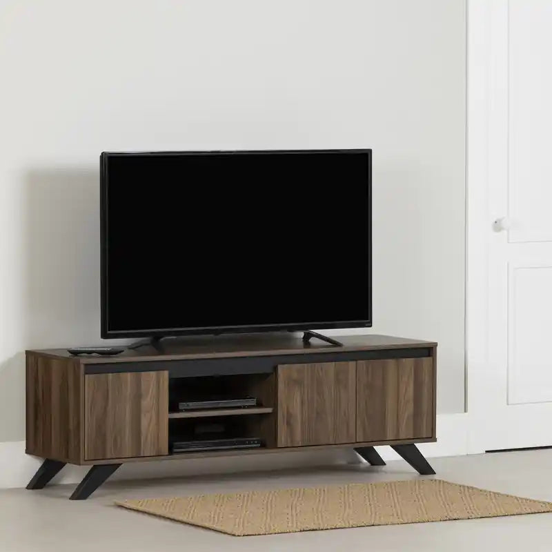 Meuble TV scandinave 3 portes en bois foncé de 150 cm – Pièce unique