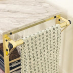 Chariot de bar glamour blanc/doré avec rangement pour vin et porte-verres – Simple