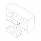 Commode double à 6 tiroirs White Pine Farmhouse – Double