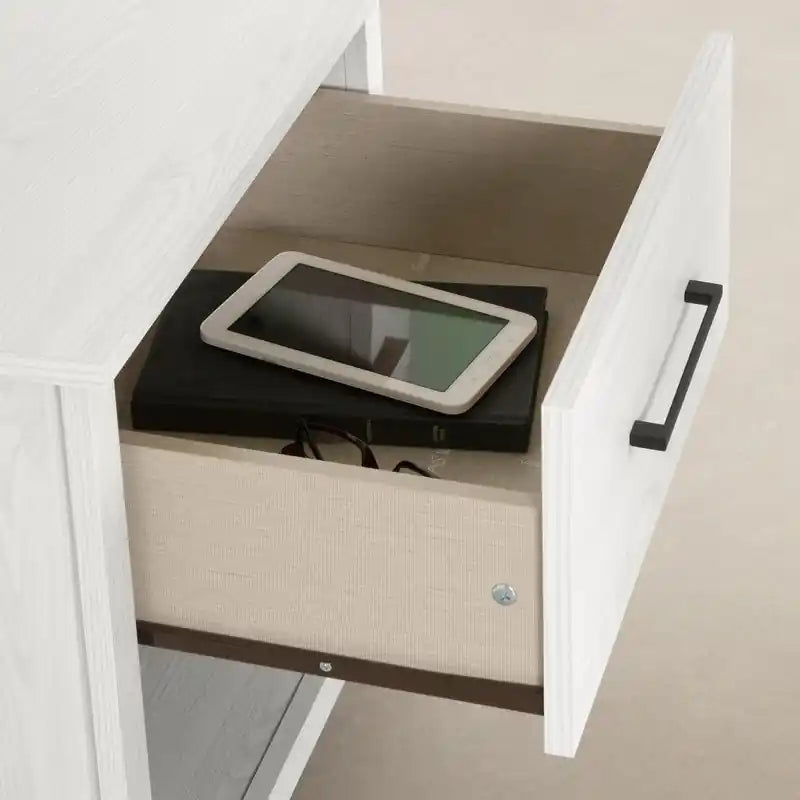 Table de chevet à 1 tiroir et étagère ouverte White Pine Farmhouse – Simple