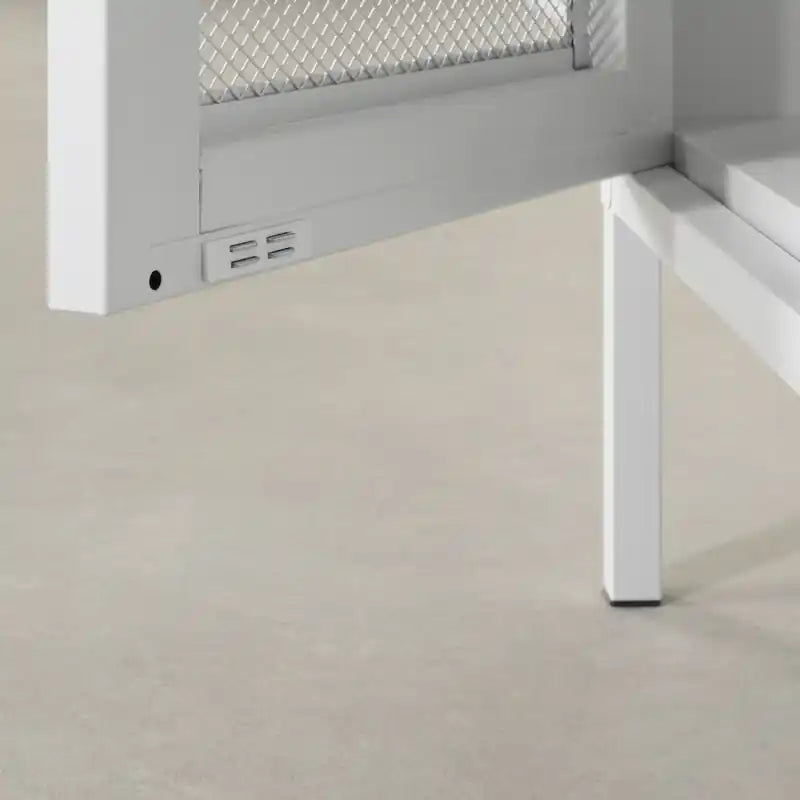 Table de chevet scandinave blanche à 1 porte avec étagère – Simple